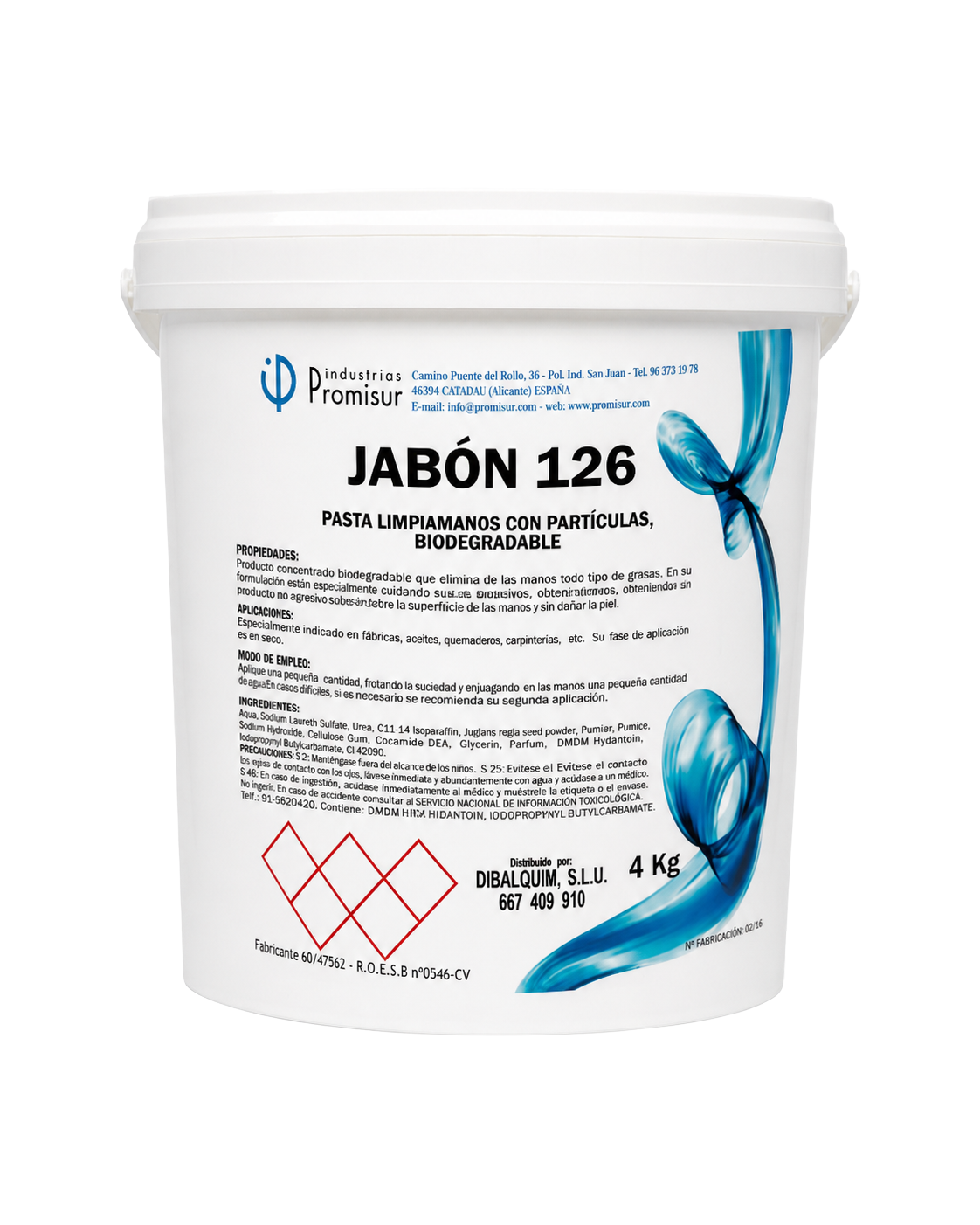 JABÓN 126 - Pasta limpiamanos con partículas, biodegradable