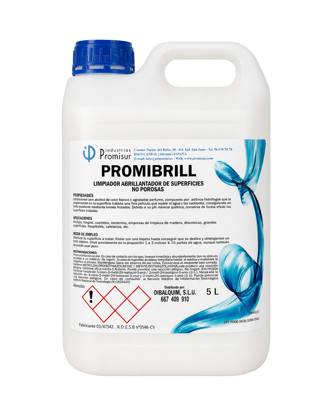 PROMIBRILL - Limpiador abrillantador de superficies no porosas